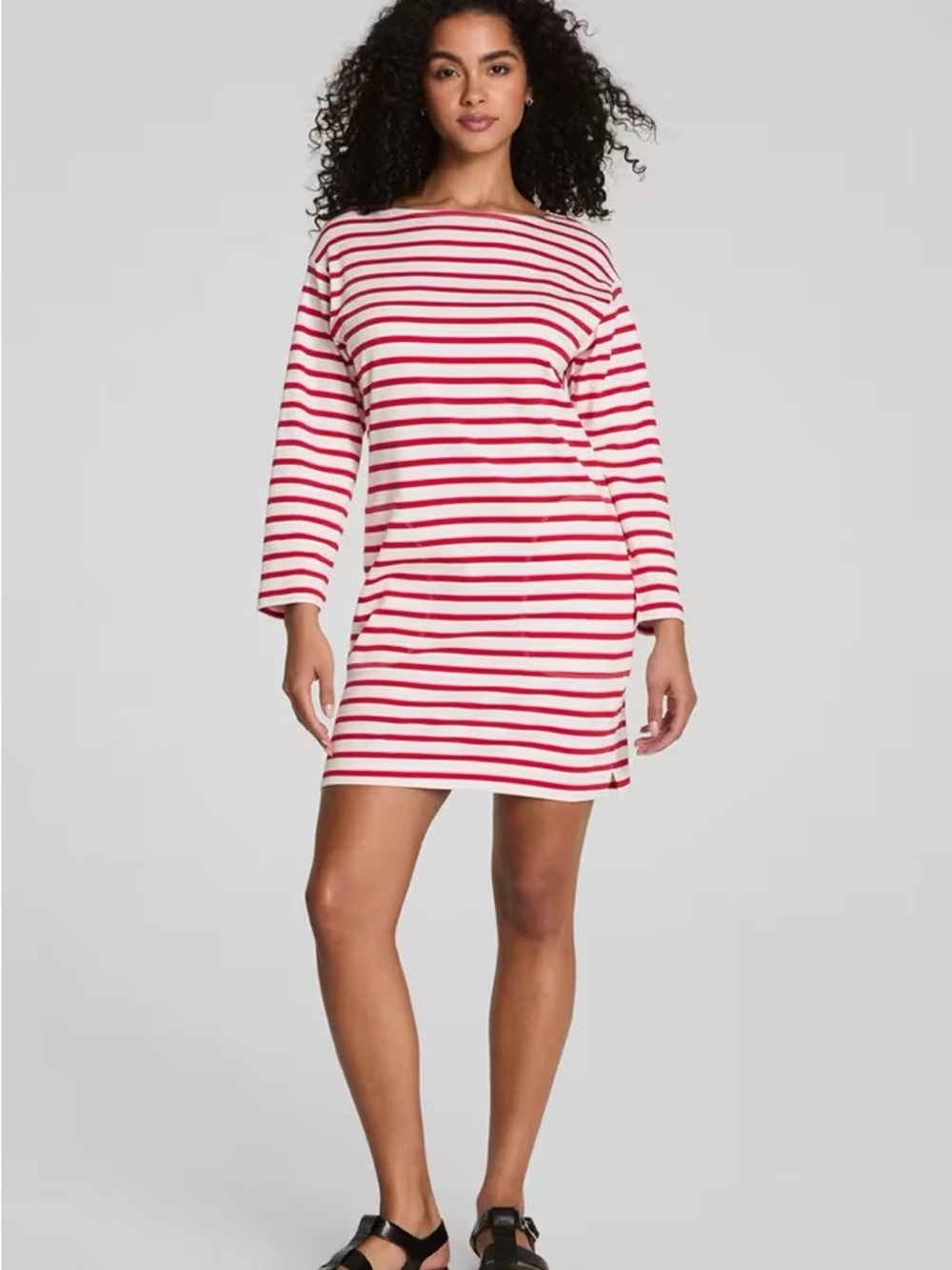 SPANX Red and White Striped Mini Dress